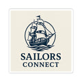 Sailors Connect Kiss-Cut Sticker — Vintage Tall Ship Logo Decal