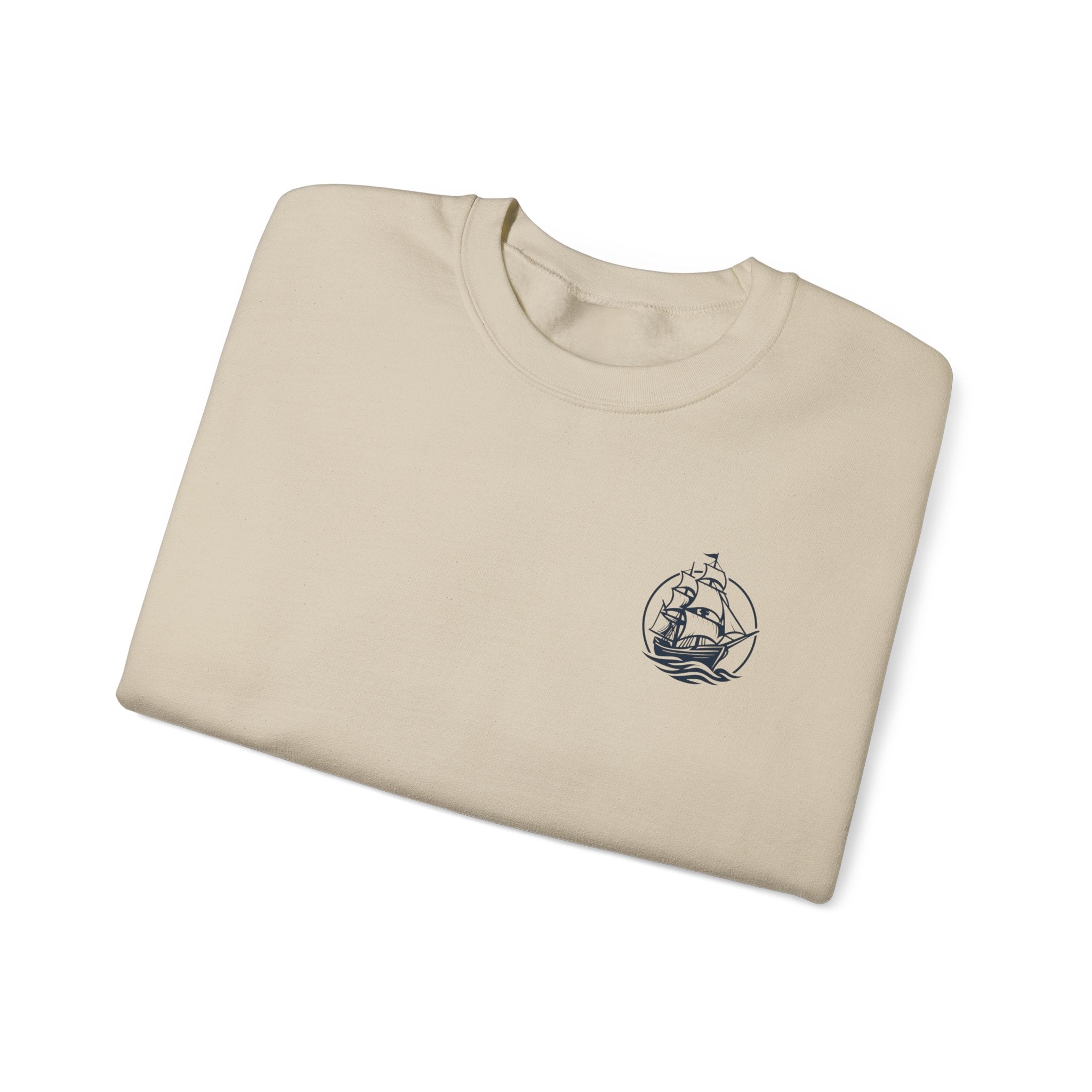 Sailors Connect Crewneck Sweatshirt — Vintage Sailing Ship Logo Pullover