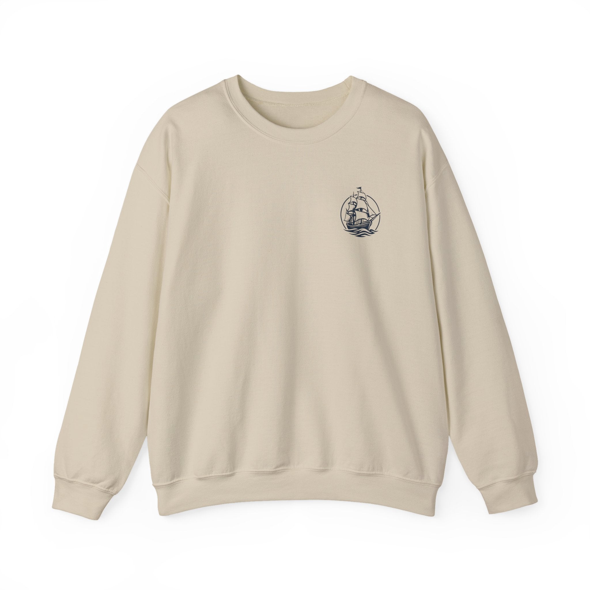 Sailors Connect Crewneck Sweatshirt — Vintage Sailing Ship Logo Pullover