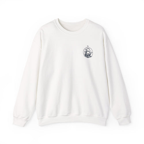 Sailors Connect Crewneck Sweatshirt — Vintage Sailing Ship Logo Pullover