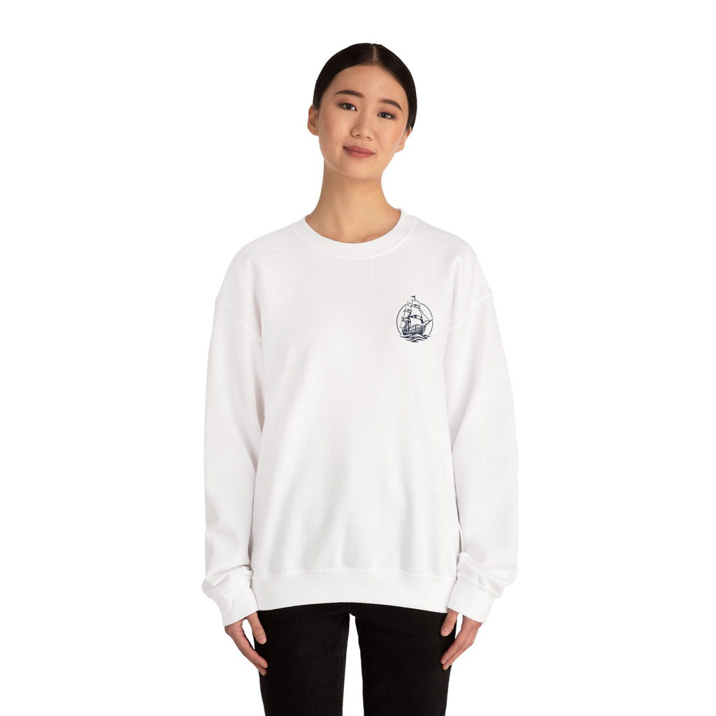 Sailors Connect Crewneck Sweatshirt — Vintage Sailing Ship Logo Pullover