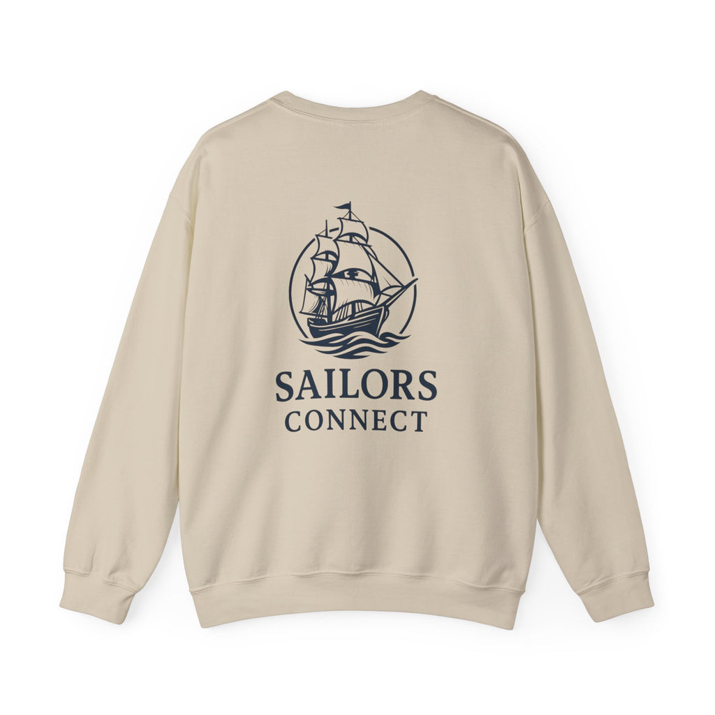 Sailors Connect Crewneck Sweatshirt — Vintage Sailing Ship Logo Pullover