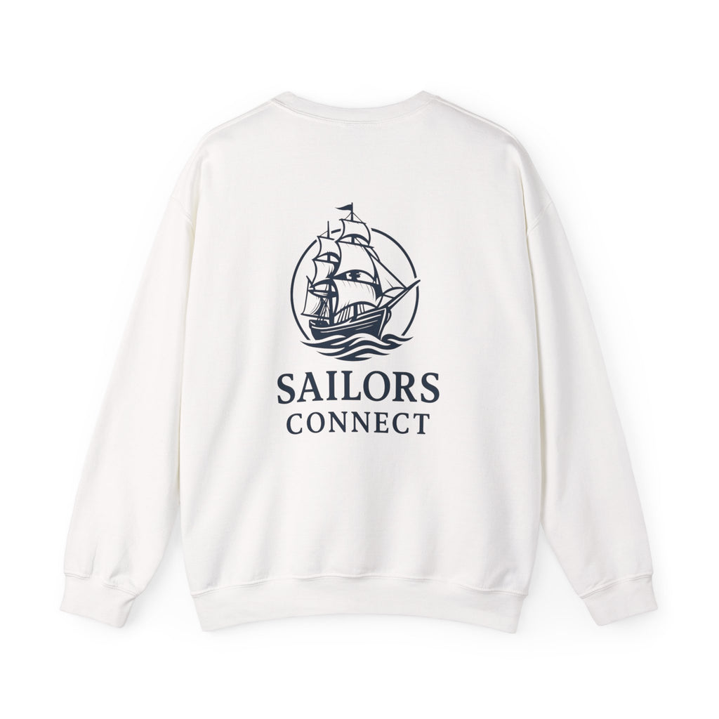 Sailors Connect Crewneck Sweatshirt — Vintage Sailing Ship Logo Pullover
