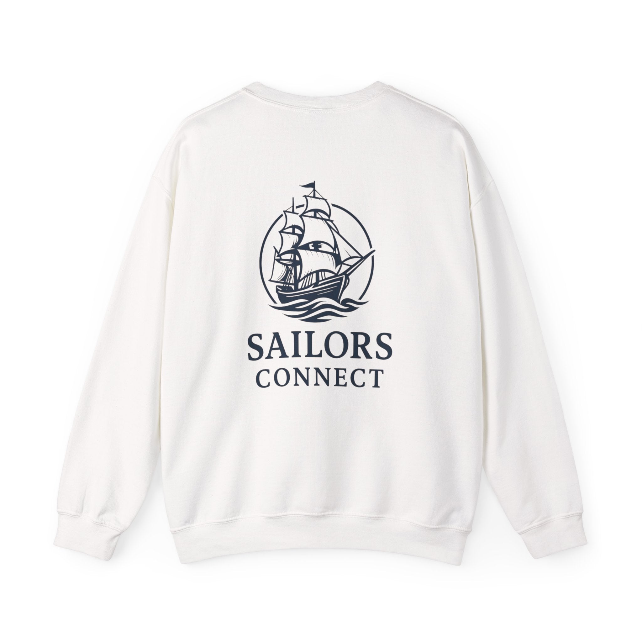 Sailors Connect Crewneck Sweatshirt — Vintage Sailing Ship Logo Pullover