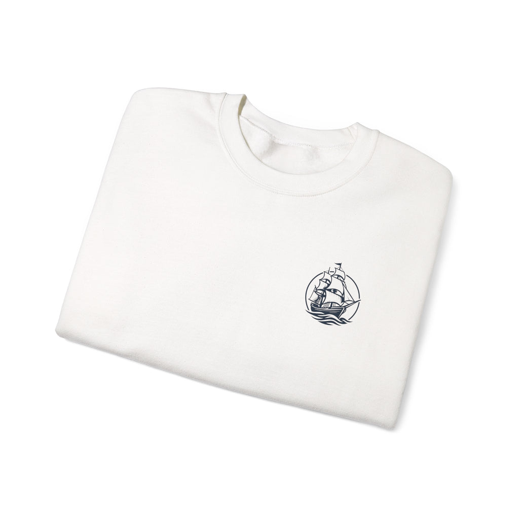Sailors Connect Crewneck Sweatshirt — Vintage Sailing Ship Logo Pullover